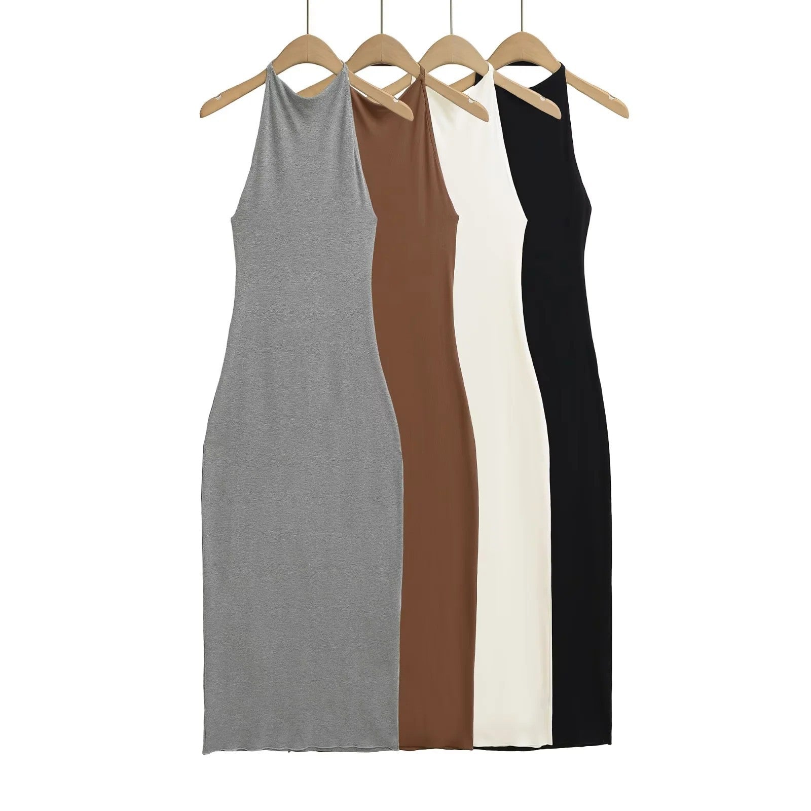 Womens Halter Backless Bodycon Long Dress