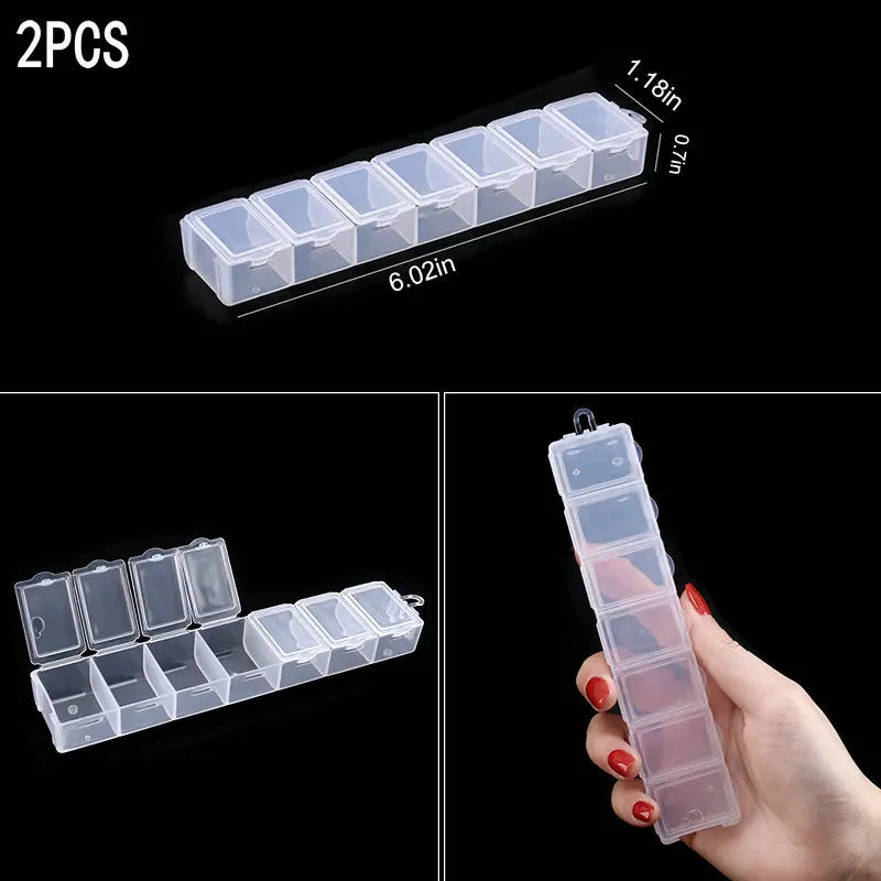 Transparent Plastic Storage Jewelry Box Compartment Adjustable Container For Beads Earring Box For Jewelry Rectangle Box Case