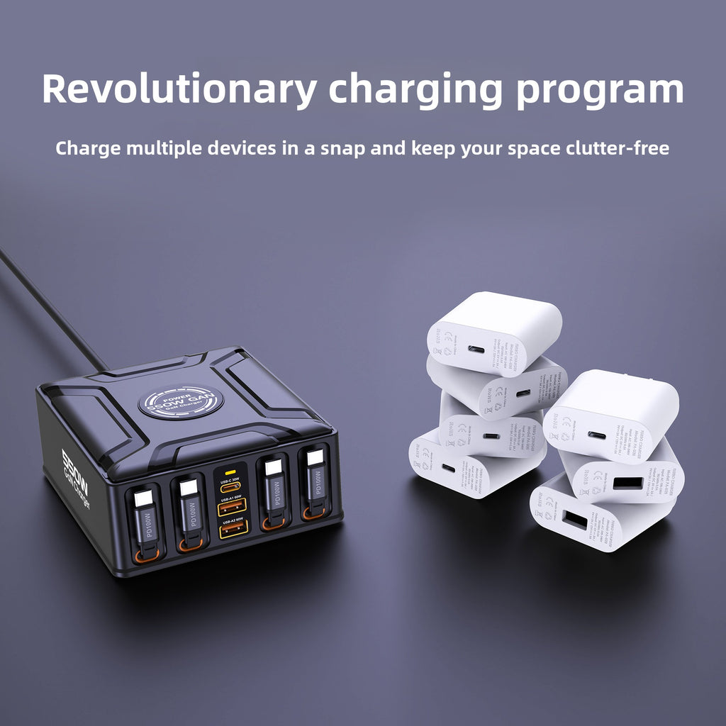 Multi-Port GaN Fast Charger with Retractable Cable