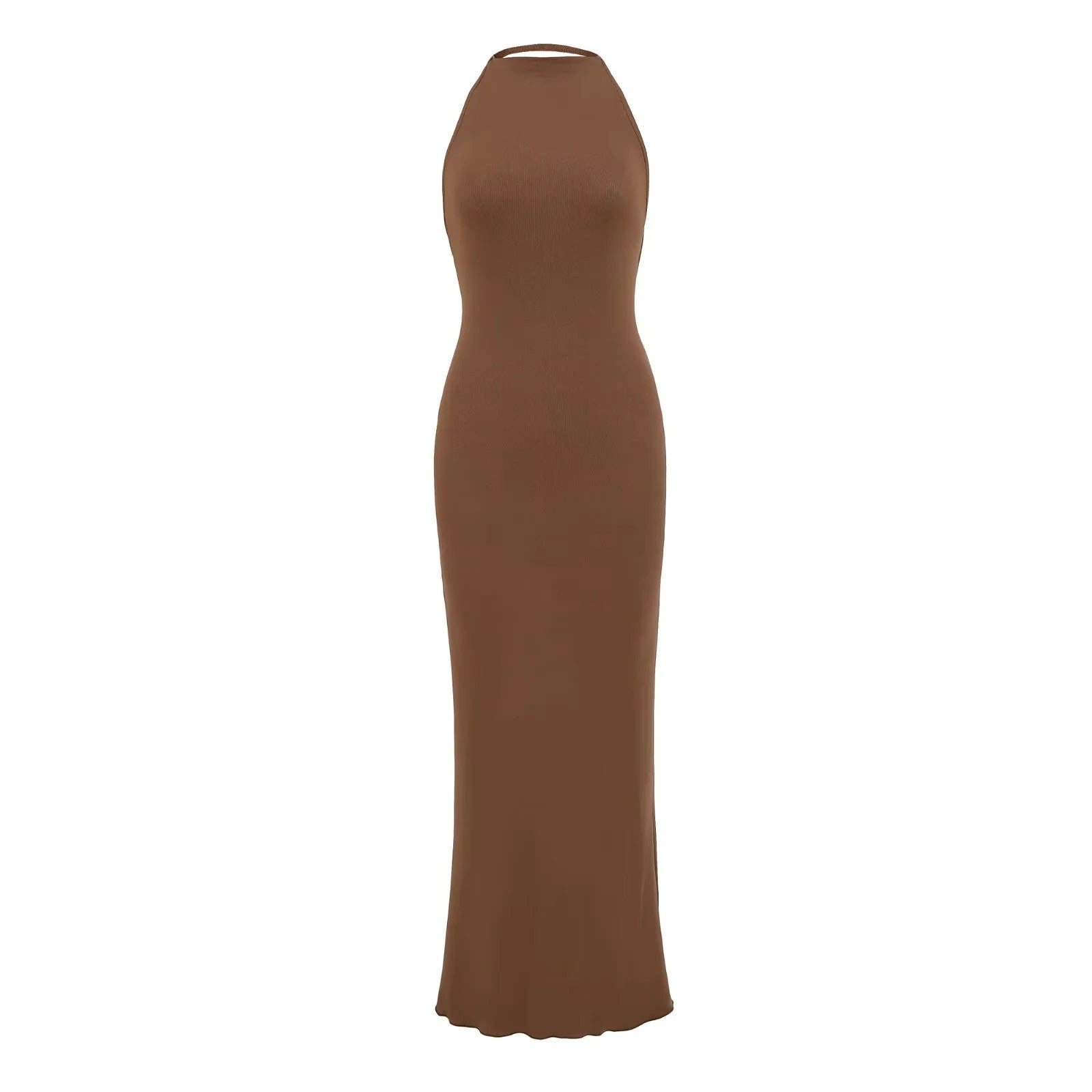 Womens Halter Backless Bodycon Long Dress
