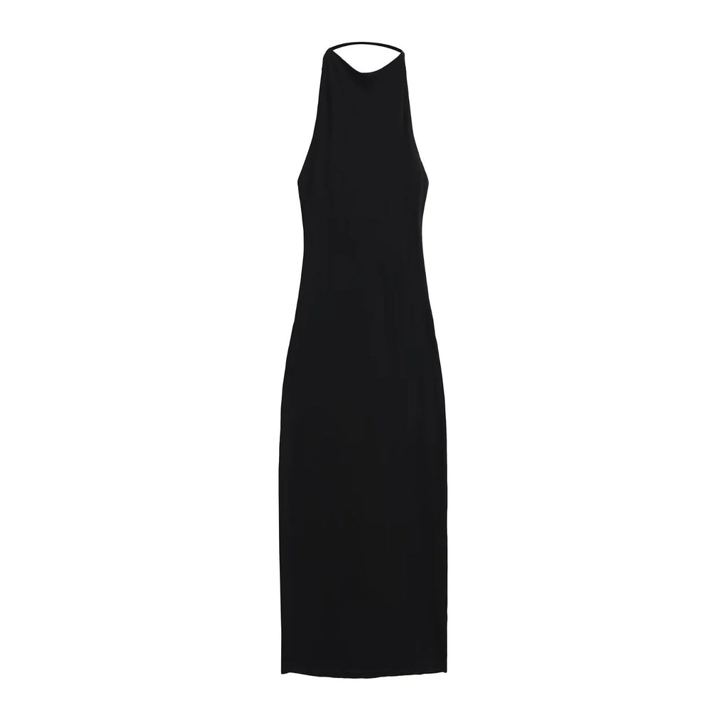 Womens Halter Backless Bodycon Long Dress