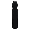 Womens Halter Backless Bodycon Long Dress