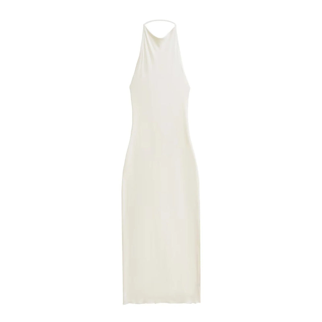Womens Halter Backless Bodycon Long Dress