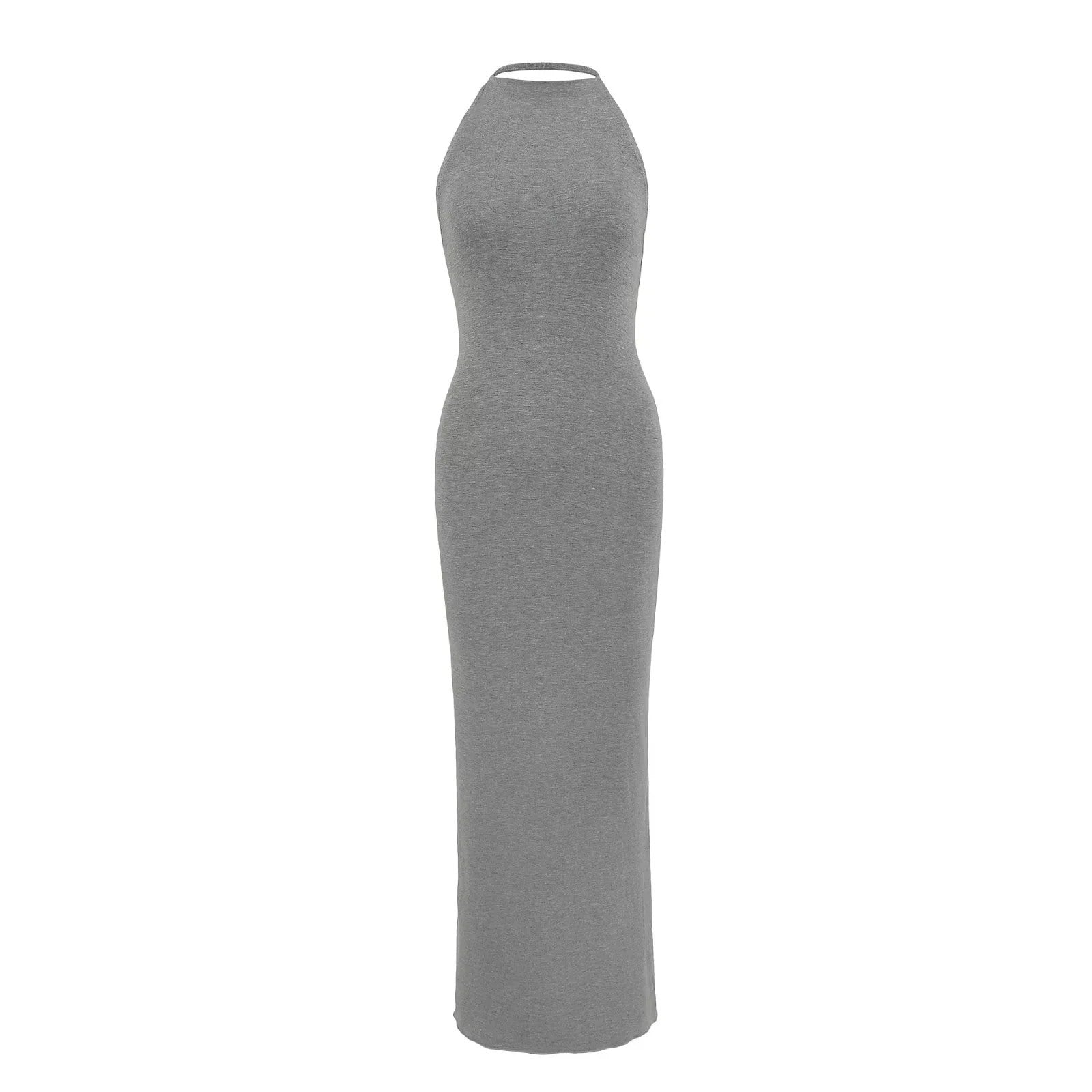 Womens Halter Backless Bodycon Long Dress