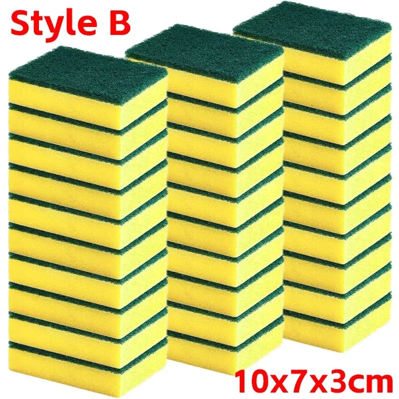 Heavy-Duty Double-Sided Magic Sponge: Tough Grease Cleaner for Motorcycles, Pots & Kitchen Surfaces