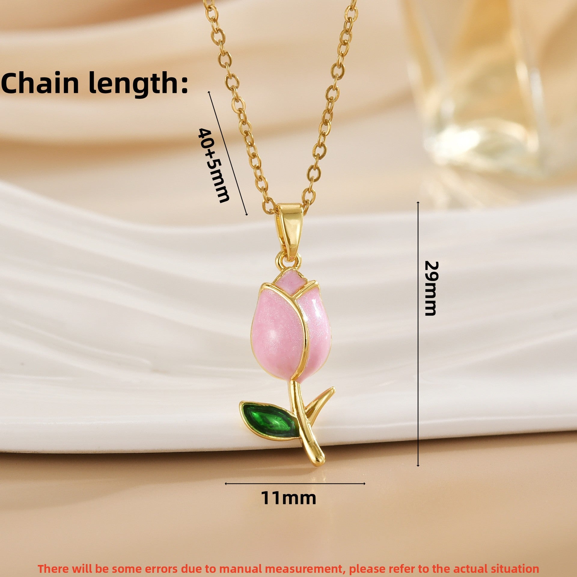 Tulip Flower Design Titanium Steel Necklace